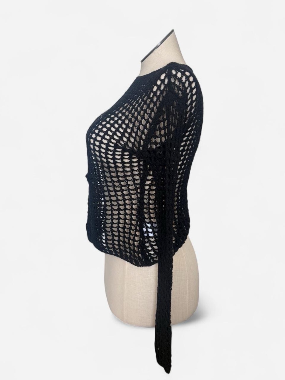 Daisy Black Open-Knit Star Appliqué Sweater - Picture 2 of 5